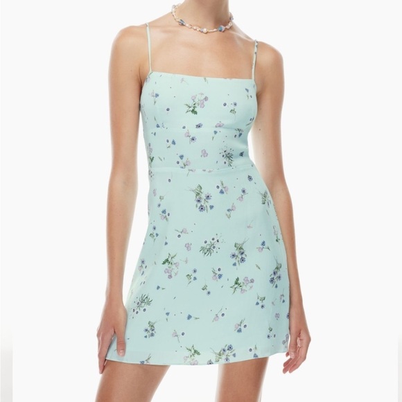 Sunday Best Jackson Spaghetti-strap Mini Dress Aritzia Blue Floral - Picture 16 of 16